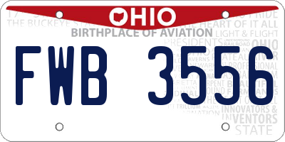 OH license plate FWB3556