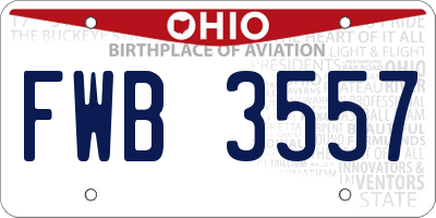 OH license plate FWB3557