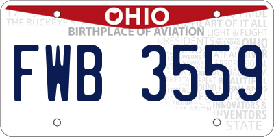 OH license plate FWB3559