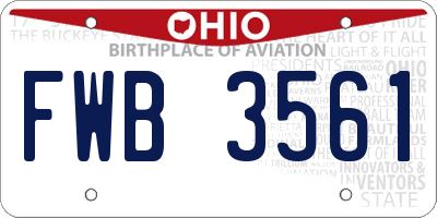 OH license plate FWB3561