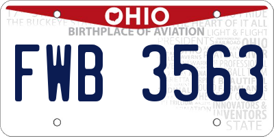 OH license plate FWB3563