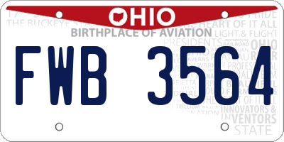 OH license plate FWB3564