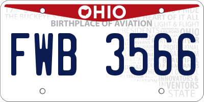 OH license plate FWB3566