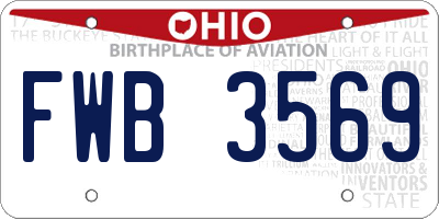 OH license plate FWB3569