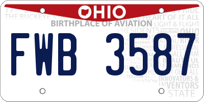 OH license plate FWB3587