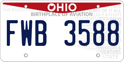 OH license plate FWB3588