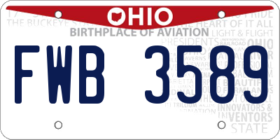 OH license plate FWB3589