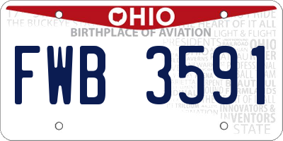 OH license plate FWB3591