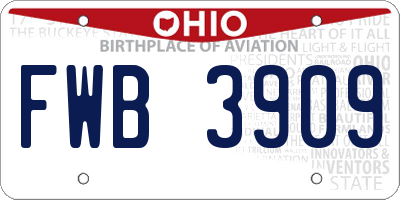 OH license plate FWB3909
