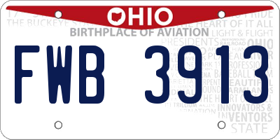 OH license plate FWB3913