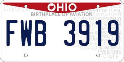 OH license plate FWB3919
