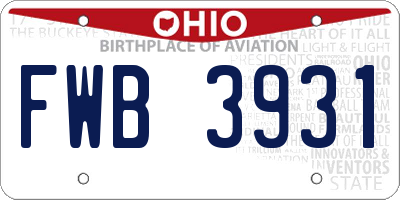 OH license plate FWB3931