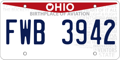 OH license plate FWB3942