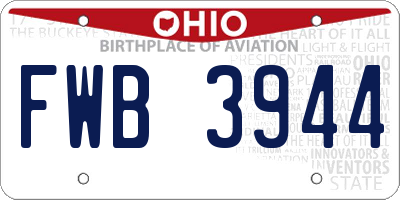 OH license plate FWB3944