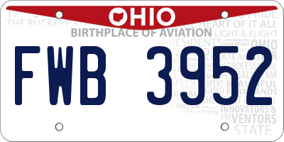 OH license plate FWB3952