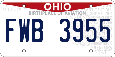 OH license plate FWB3955