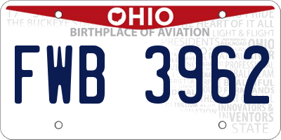 OH license plate FWB3962