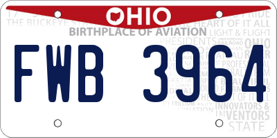 OH license plate FWB3964