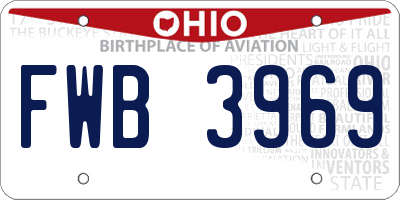 OH license plate FWB3969