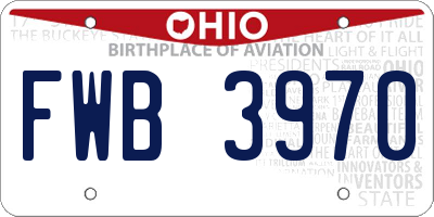 OH license plate FWB3970