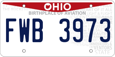 OH license plate FWB3973