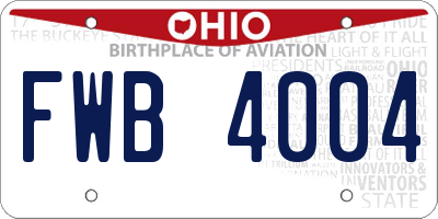 OH license plate FWB4004