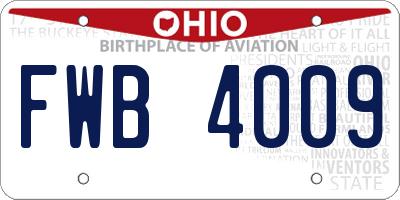 OH license plate FWB4009