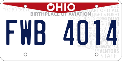 OH license plate FWB4014