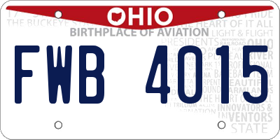 OH license plate FWB4015