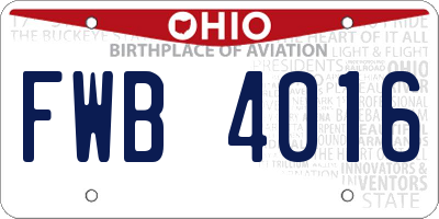 OH license plate FWB4016