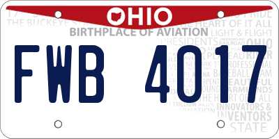 OH license plate FWB4017