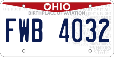 OH license plate FWB4032