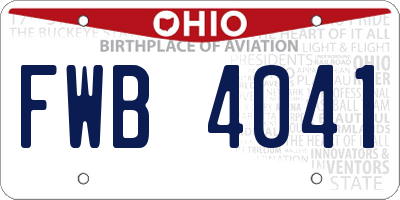 OH license plate FWB4041