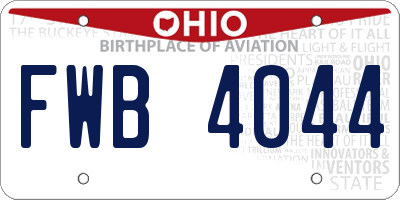 OH license plate FWB4044