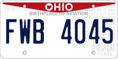 OH license plate FWB4045