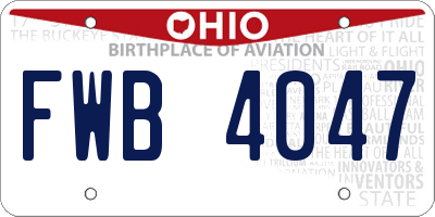 OH license plate FWB4047