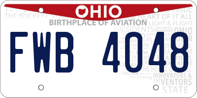 OH license plate FWB4048