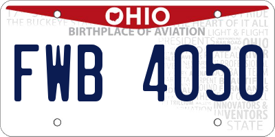 OH license plate FWB4050