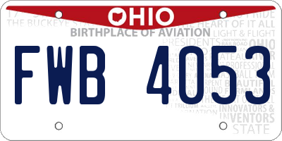 OH license plate FWB4053