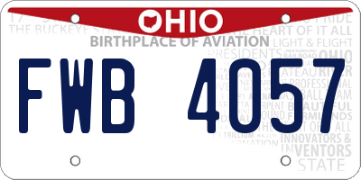 OH license plate FWB4057