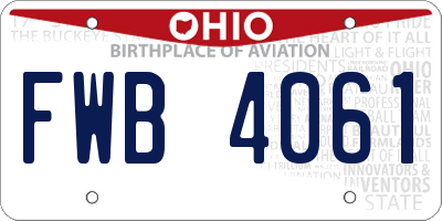 OH license plate FWB4061