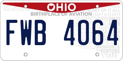 OH license plate FWB4064