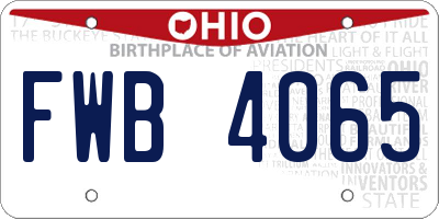 OH license plate FWB4065