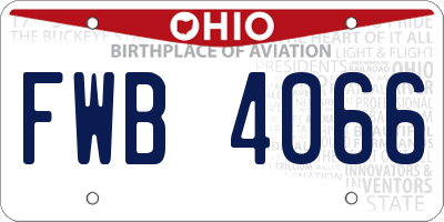 OH license plate FWB4066