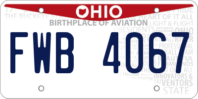 OH license plate FWB4067