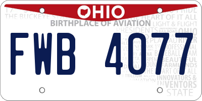 OH license plate FWB4077