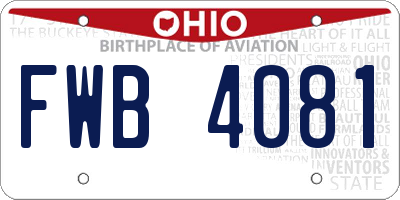 OH license plate FWB4081