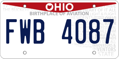 OH license plate FWB4087