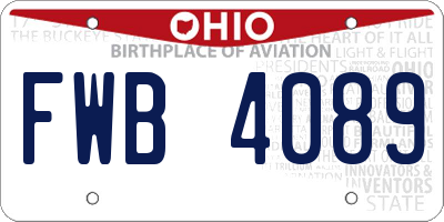 OH license plate FWB4089