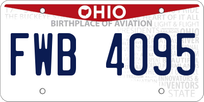 OH license plate FWB4095